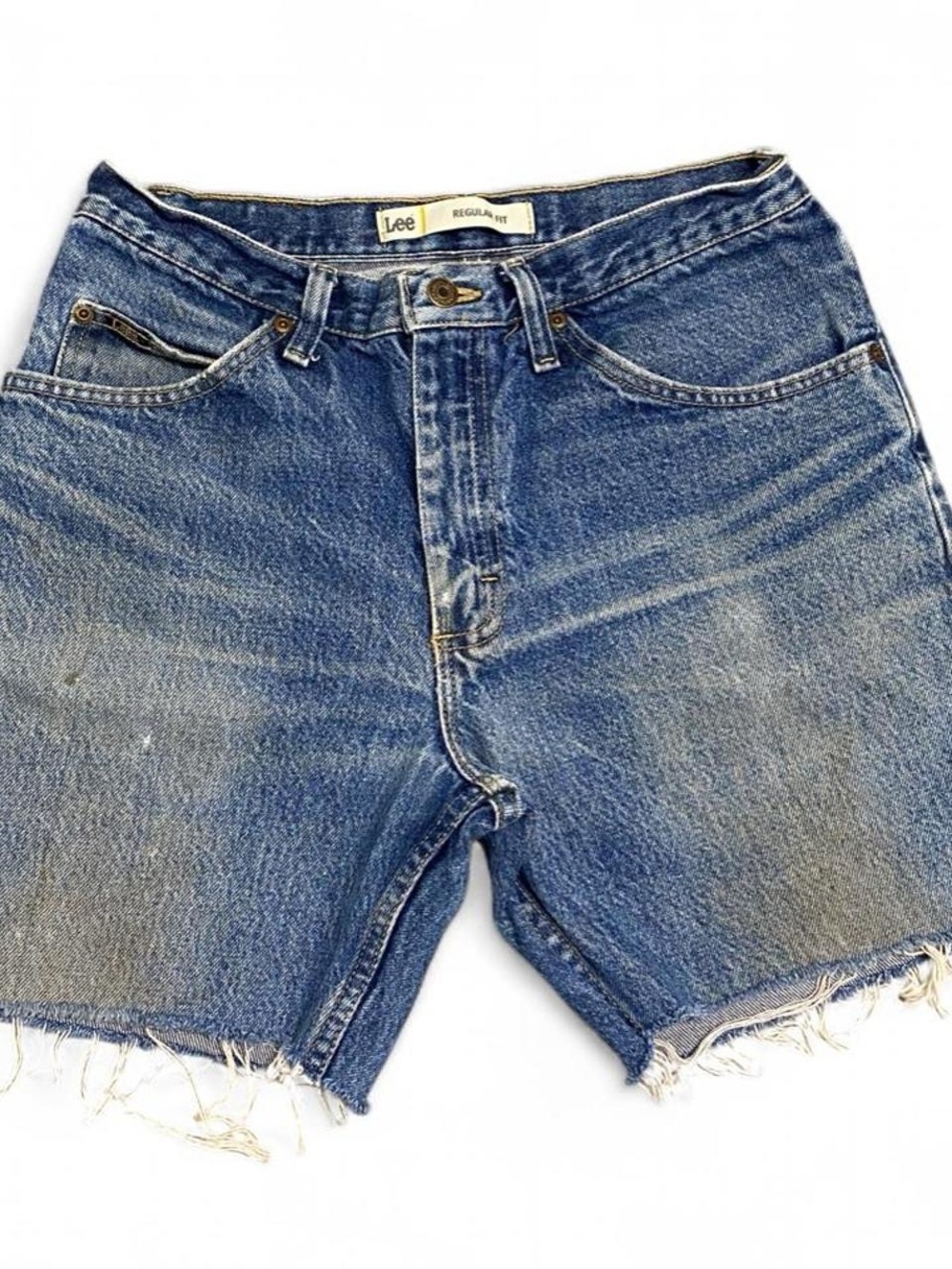 Vintage lee regular fit distressed denim‎ jean shorts